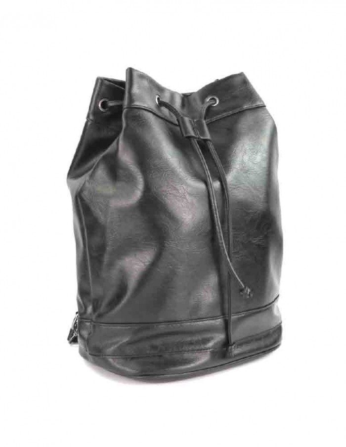 vegan leather bucket bag