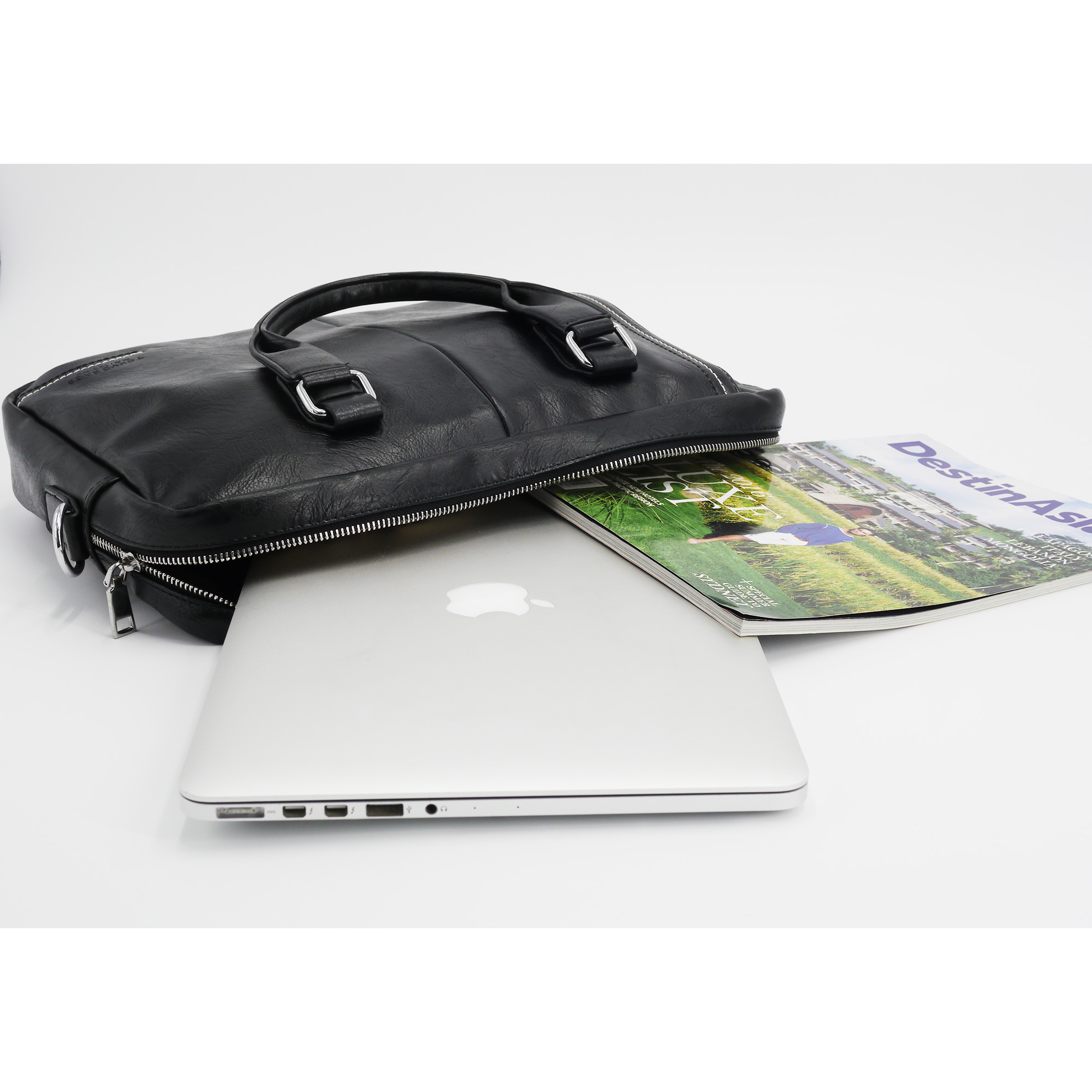 leather briefcase for gadgets