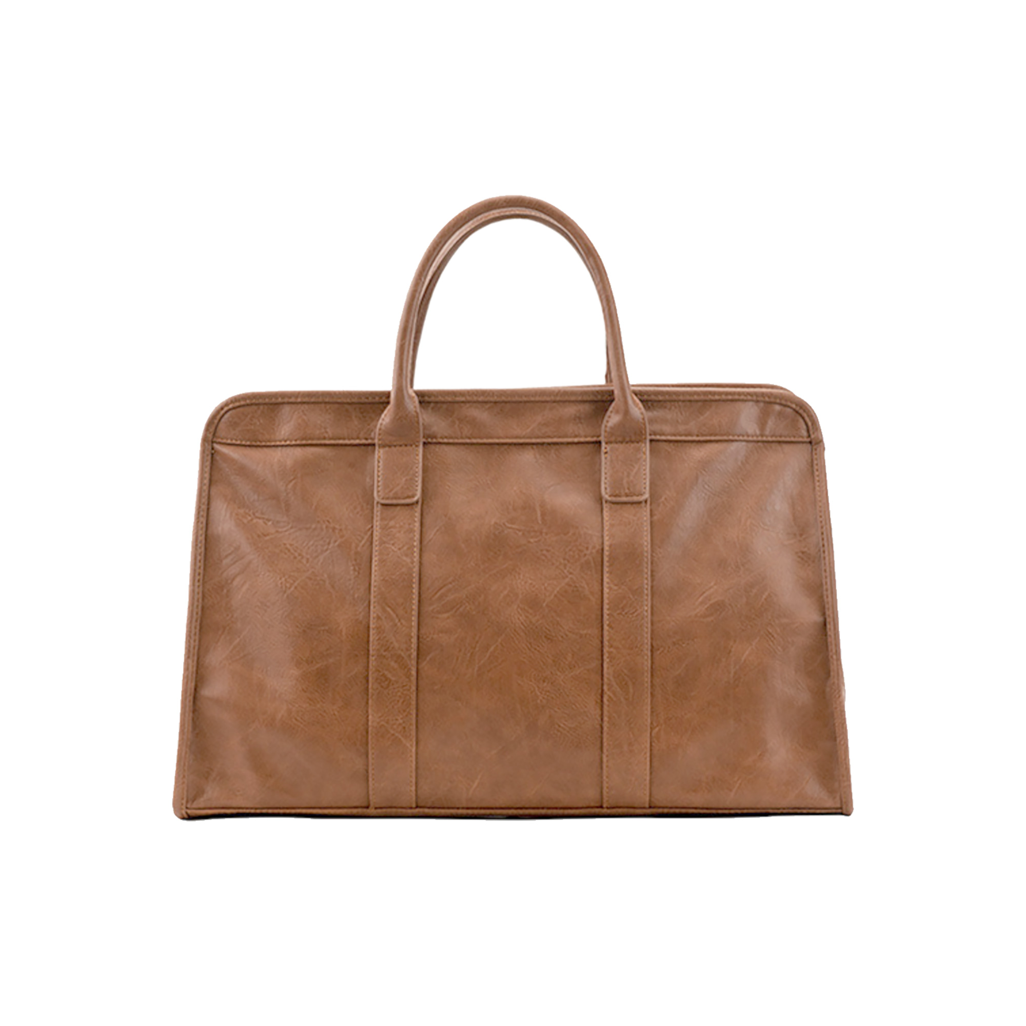 brown duffel bag